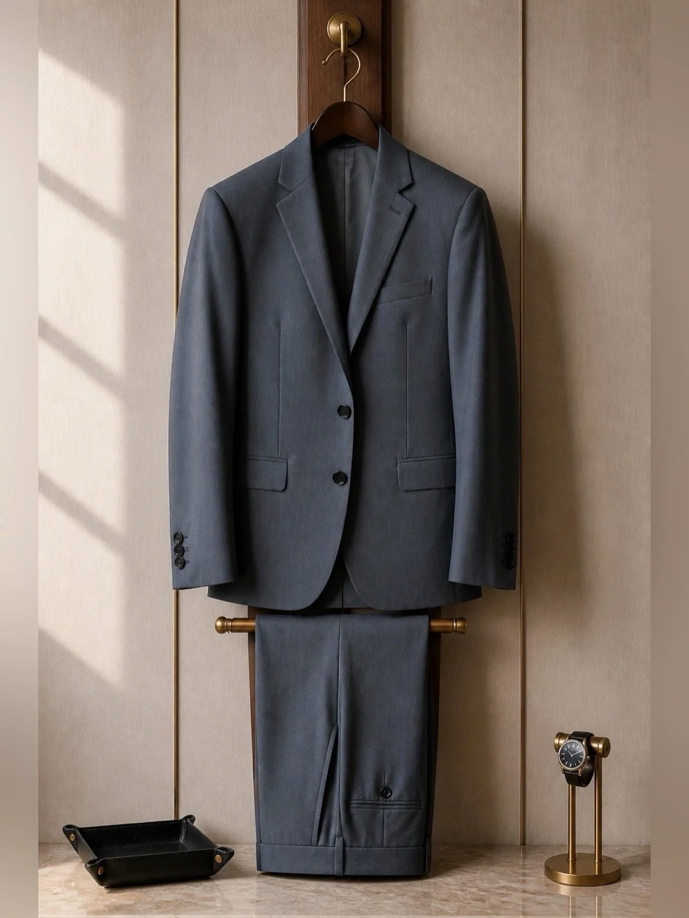 Express Men's Slate Blue Two-Piece Suit